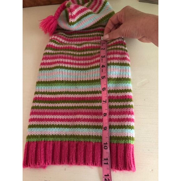 Pet Dog Apparel Striped Sweater with Hood Size Medium - Picture 6 of 8